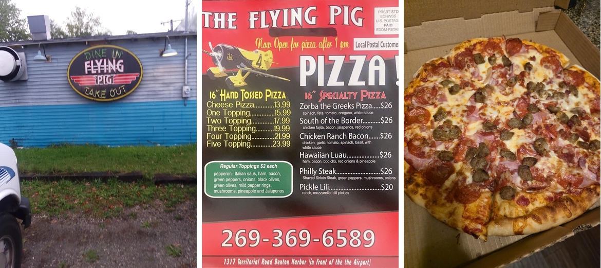 The Flying Pig Airport Diner Menu