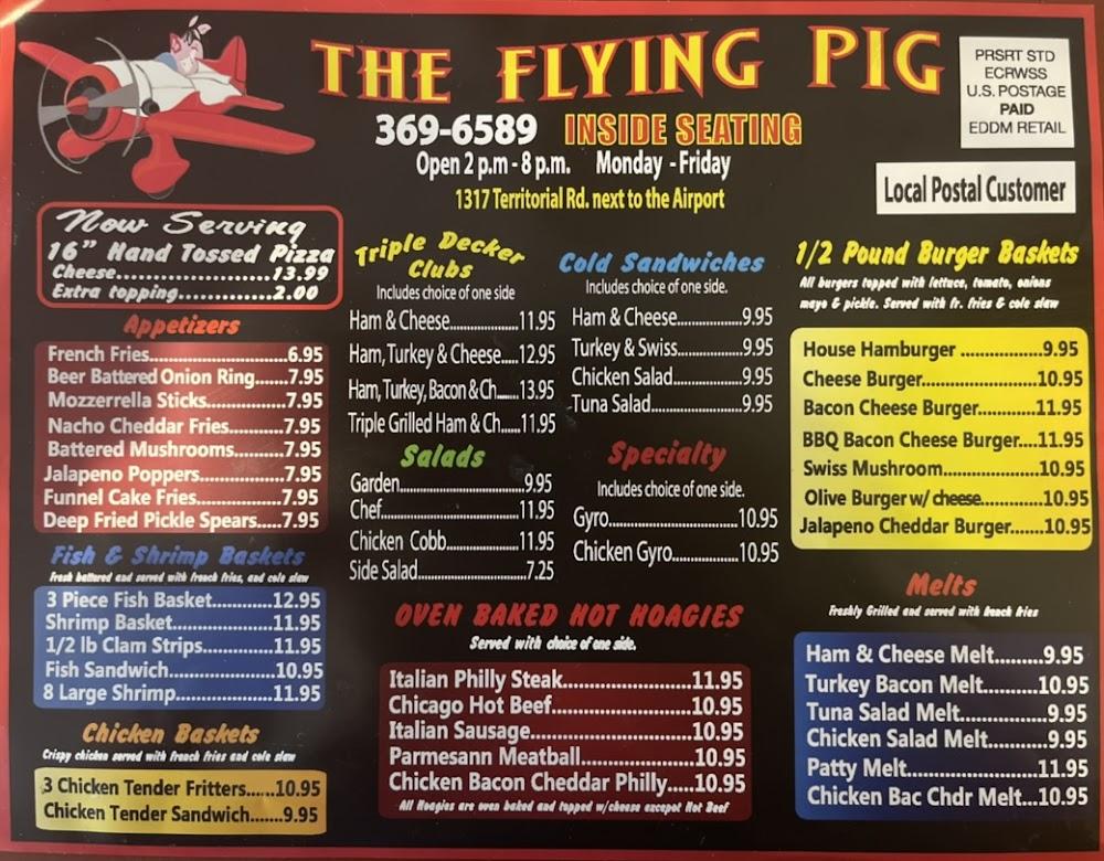 The Flying Pig Airport Diner Menu image 2